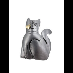 Vintage Ultra Craft Fat Cat with A Heart Brooch Pin 2.5"